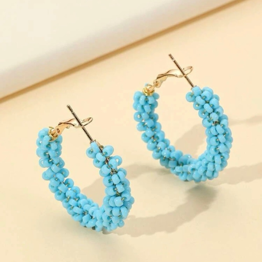 Bead hoop earrings/ hoop earrings/ summer earrings